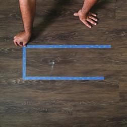LVT Loose-Lay Replacement Step 1 Tape around