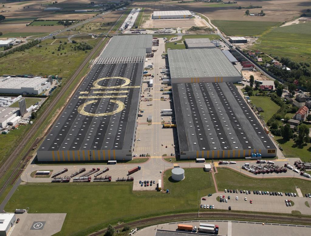 Aerial view on warehousing