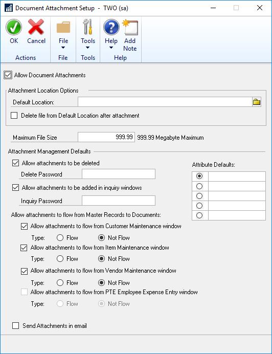 Workflow Setup Document Attachment Used in conjunction with emails if documents need to be