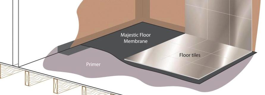 PRODUCT DETAIL The Majestic Floor Membrane is a self-adhesive waterproof membrane designed for use prior to the application of ceramic tiles and natural stone onto timber and solid floors in wetrooms
