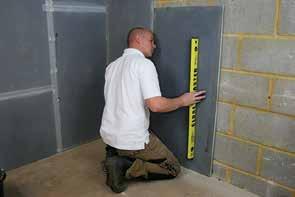 The Multiboard can be stuck to walls using a flexible cement based tile adhesive.