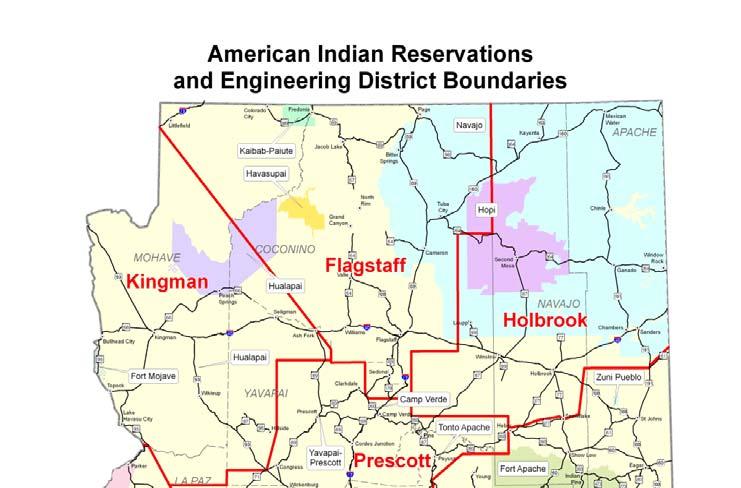 ADOT Engineering Districts The state of Arizona is divided