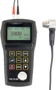 Due to its adjustable sound velocity, this thickness meter is ideal for measuring various materials such as steel, aluminium, glass and homogenous plastics.