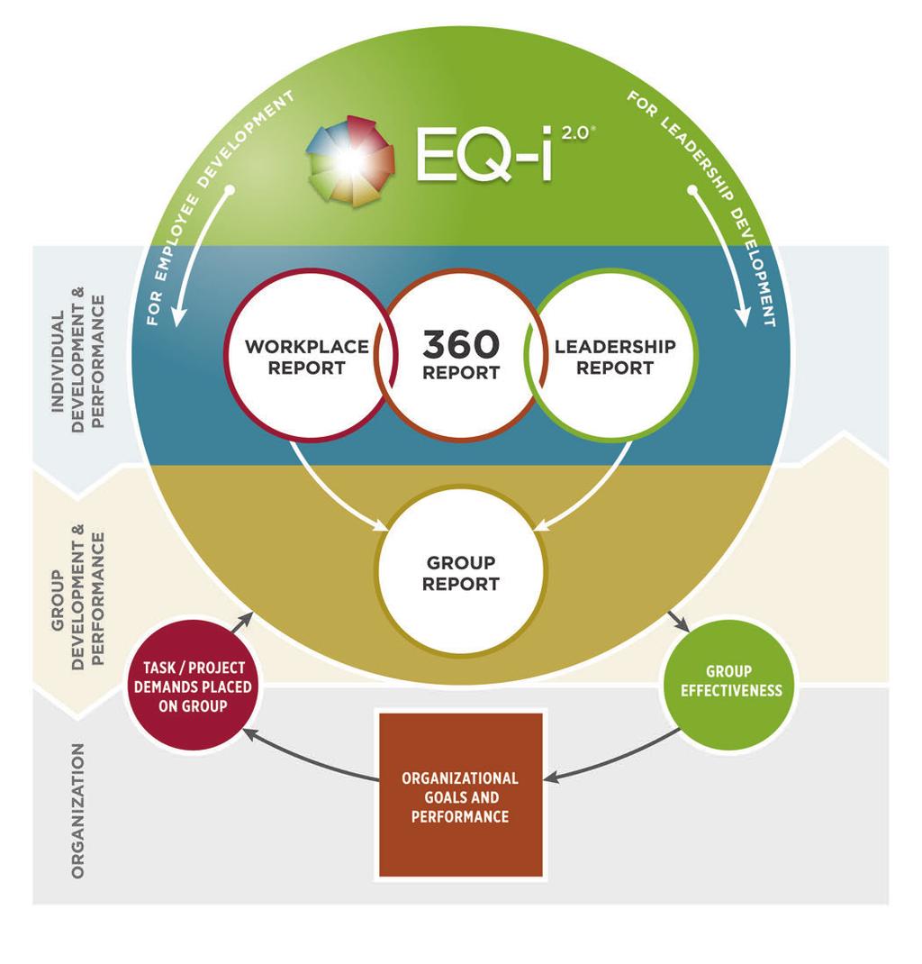 EQ-i 2.0 Report Suite 3 All organizations are made up of multiple levels and we designed the EQ-i 2.0 Report Suite to target solutions at every level.