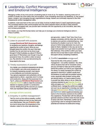 LEADERSHIP POTENTIAL PAGE 7 This section provides you with a leadership lens through which to view your