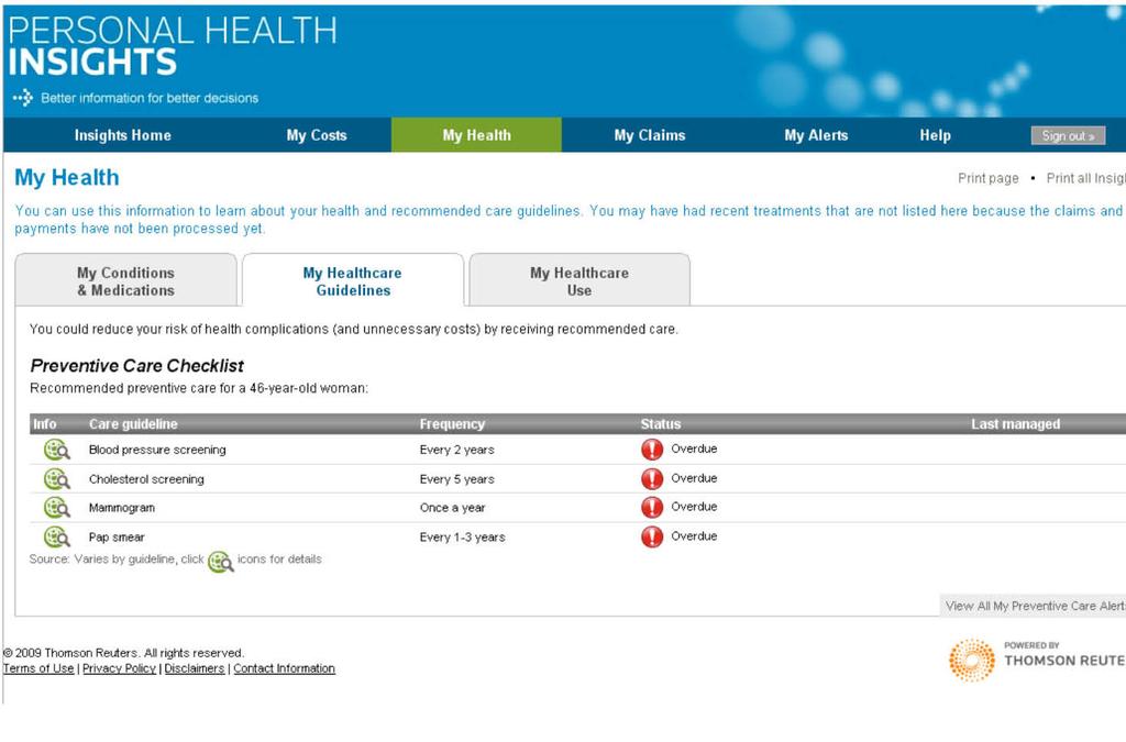 Explore Personal Health Insights Take some time to familiarize yourself with the site and learn about your health.