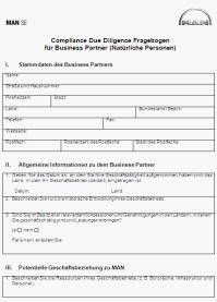 High Risk Business Partner is Individual Questionnaire