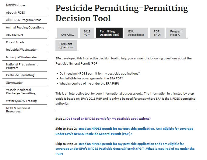 Example: Pesticide General Permit Description Requirements