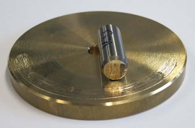 Experimental tribological test with a pin to disk tribometer (Wazau GmbH) 100Cr6 pins (Rz ca. 0,1-0,2µm) disk brass alloys (Rz ca.