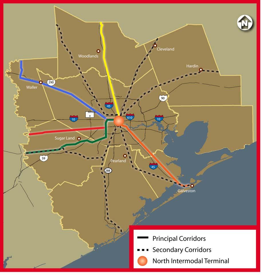 Fort Bend County as an alternative to US 90A, which utilized a part of the BNSF Galveston Railroad Subdivision and the Popp Railroad Subdivision as discussed in Chapter 3.