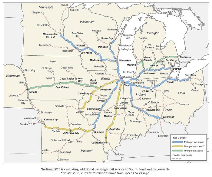 Passenger Rail Performance, Improvements, and Potential Investment Kansas Rail Plan Figure 3.1: The Proposed Midwest Regional Rail System (2004) Source: Midwest Interstate Passenger Rail Commission 3.