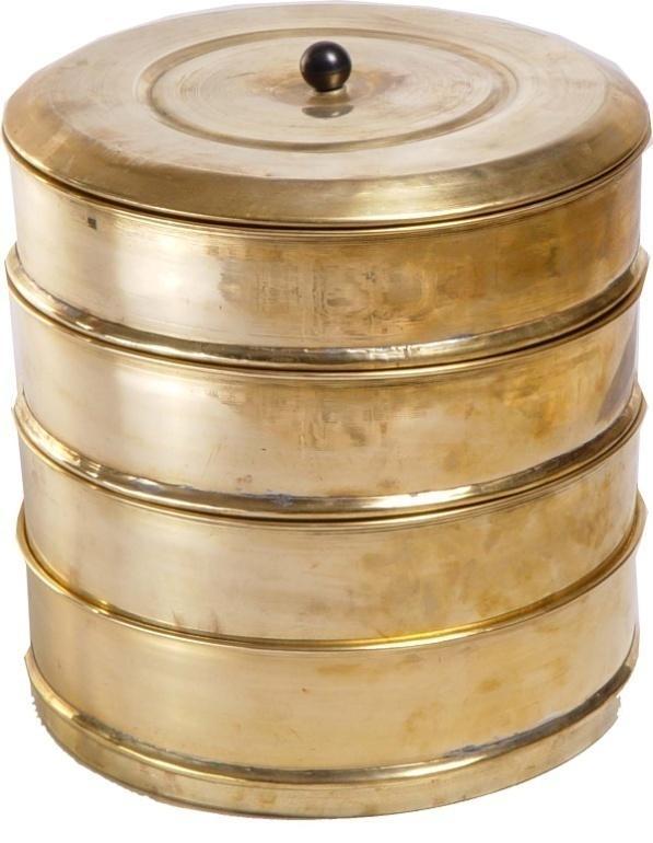 6819 SEED HAND TEST SIEVES (ROUND BRASS) Body made of brass. Dia 8 x 2 (Approx.).Set Of Five Sieves with Top Lid and Bottom pan.