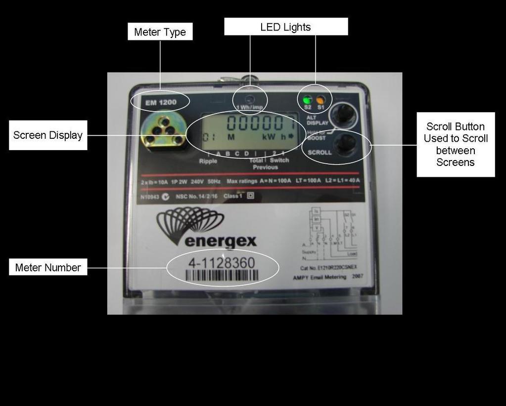 EM1200 This meter is a single phase import/export meter with load control (eg hot water).
