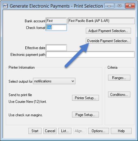 Generate a Prenote In order to generate a prenote, an invoice must be selected to pay although it won t actually be paid electronically and will still require a check payment.