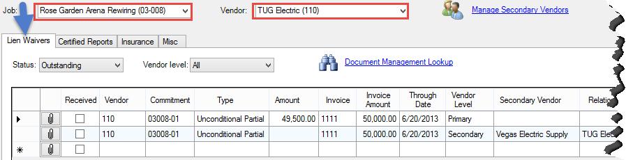 Print the Lien Waivers In AP, go to, Tasks-Subcontractor Compliance Management.