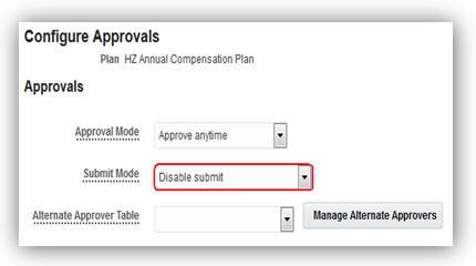 DISABLE THE SUBMIT OPTION ON THE WORKSHEET Hide the Submit button on the worksheet and only enable managers to save their worksheets.
