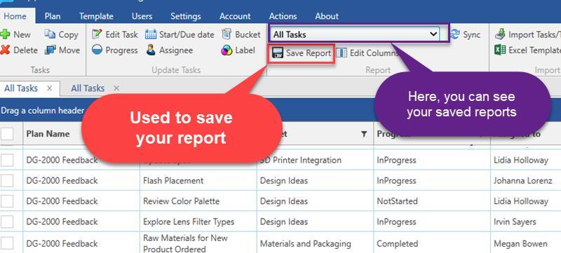 Save Report Fig.5.1.3.3. Save Report Edit Columns Fig.5.1.3.4.