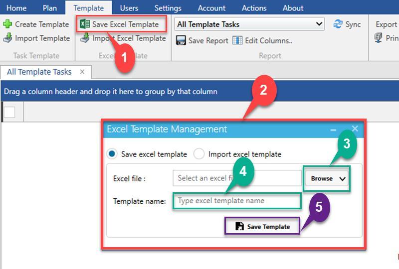 Fig.5.3.1.2. Import Template 5.3.2. Excel Template Icons Save Excel Template Description Used to create new excel template.