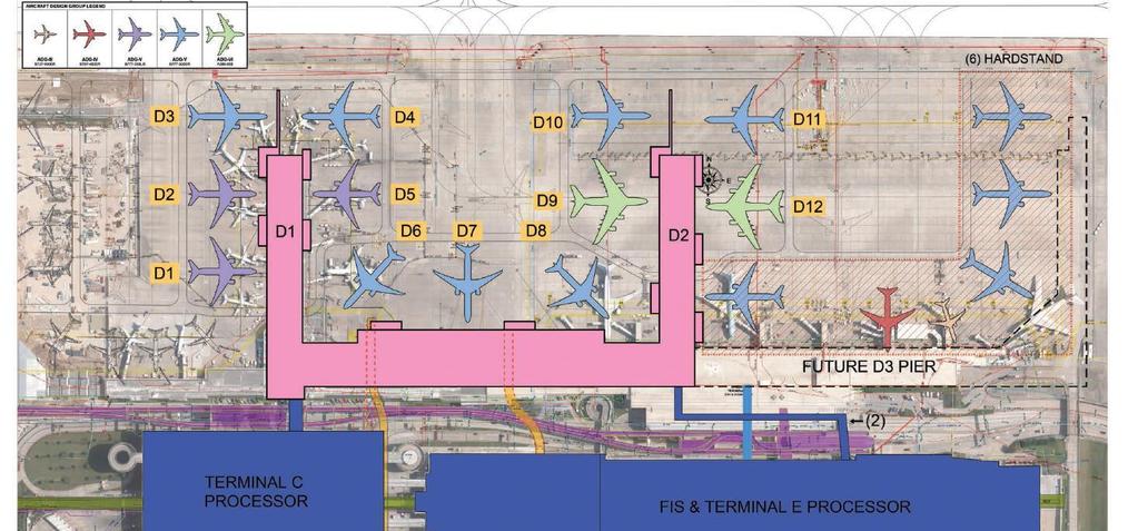 Potential Future Expansion Streamlined Space Utilization, Preserving Future Expansion Increased Space Efficiency By Establishing Position Of Piers To Protect For Future Terminal Expansion (Pier D3)