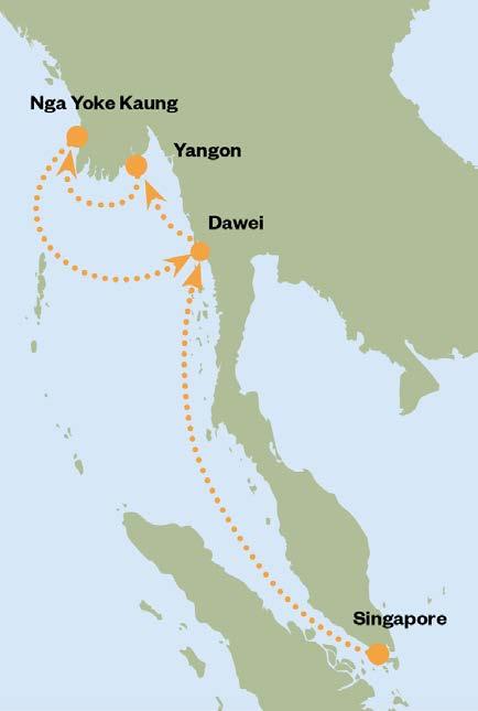 Fig. 12: The map showing three different sites in Myanmar Fig 13: Coral Energy, an example of a 15,600 m 3 LNG carrier with Wärtsilä dual-fuel engines For Alternative 1, where we prefer low CAPEX, we