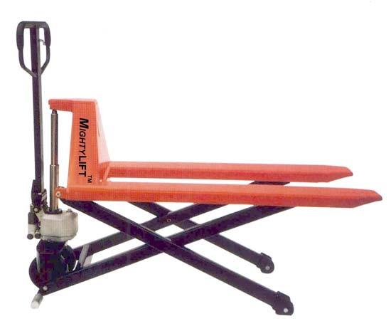 High Lift Pallet Jack A pallet jack & lift table All in One Reduces fatigue and back injuries be eliminating repetitive bending, twisting and lifting Increases productivity 50% - pick up