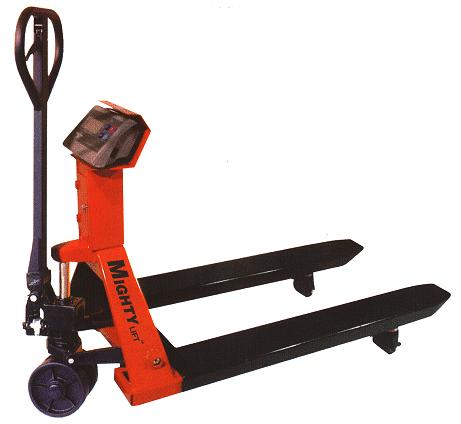 Scale Pallet Jack Weigh and Move in one step 5,000 lb capacity Mobile weighing anywhere in plants Quick verification of incoming/outgoing
