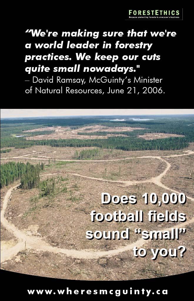 Forest Ethics Campaigns Boreal logging AD