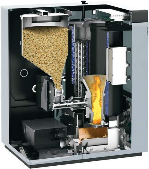 Pellet boiler Vitoligno 300-C 18 to 48 kw Compact, fully automatic pellet boiler for new and existing installations Wood pellets are the most tightly compressed form of wood-based energy.
