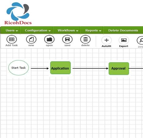 Workflows - Workflows can be designed by any user on NashuaDocs online workflow designer.