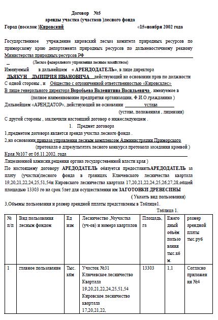 Company 2 Documentation on Mongolian oak (Russia) Russian-sourced Oak Oak Harvest contract dated 2002 on the 1 st page & states a validity period of 5yrs.