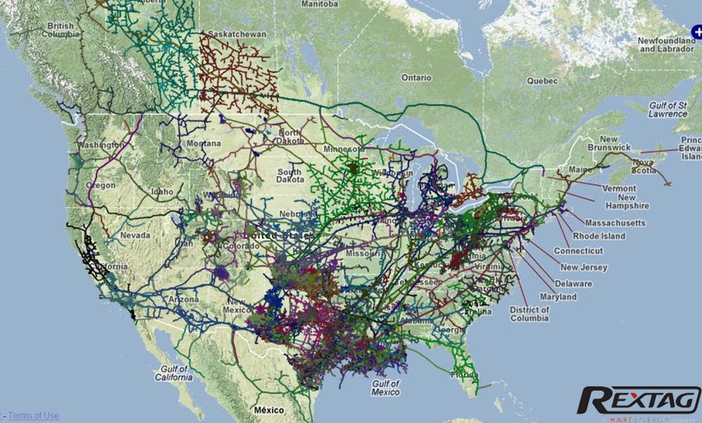 North American Natural Gas Pipelines Source: GeoWeb Portal Rextag Hart Energy Mapping Service Feb 13 2012