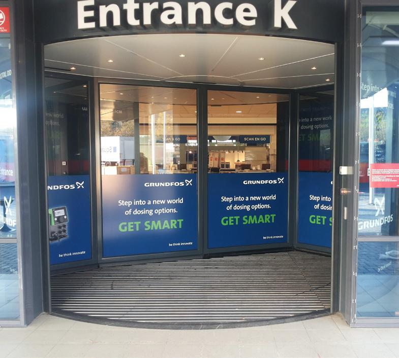 Indoor Communication BRANDING OF 2 REVOLVING ENTRANCE DOORS Welcome our visitors and communicate your message the first