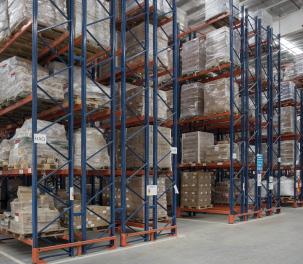 organised manner Picking is done directly off the pallets in the lower, ground level racks, with product reserves slotted on