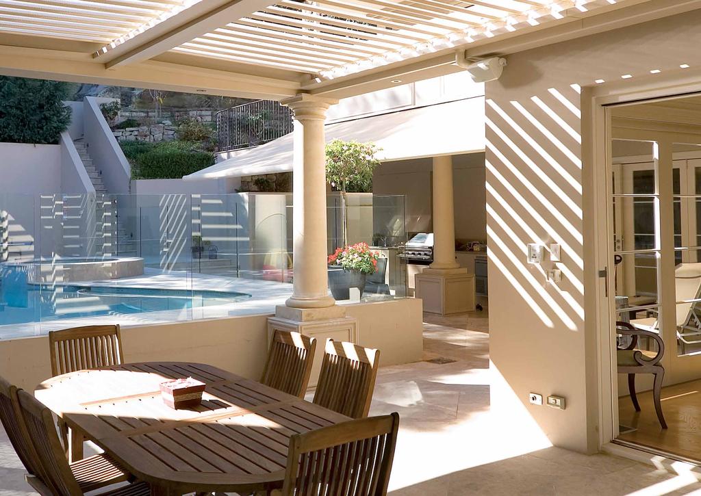 All Weather Solution With Vergola you can control sunlight and airflow to create a comfortable atmosphere all year round.