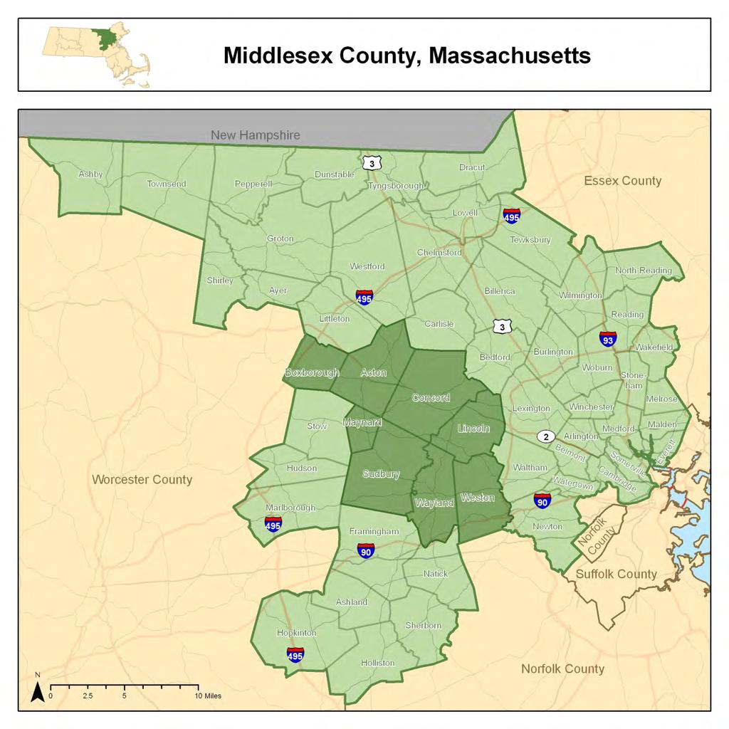 2. REGIONAL SYNOPSIS The Towns of Sudbury, Wayland, Weston, Concord, Acton, Maynard, Lincoln and Boxborough are in Middlesex County and are participating in a regional assessment to