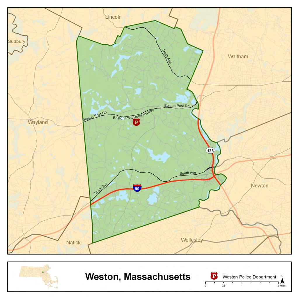 3.3 Town of Weston REPORT FOR The town of Weston, located in southern Middlesex County, is a suburb of Boston and is approximately