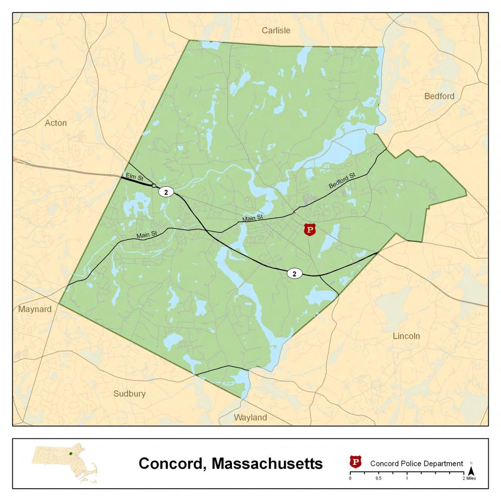3.4 Town of Concord REPORT FOR The town of Concord, located in central Middlesex County, is approximately 25.