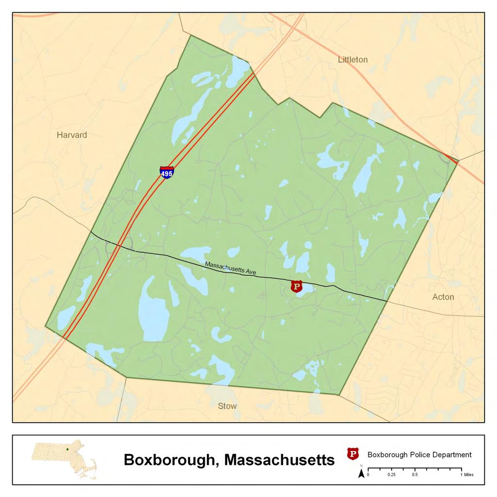 3.8 Town of Boxborough REPORT FOR The town of Boxborough, located in western Middlesex County, is approximately 10.