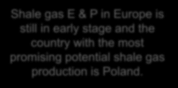Europe has significant estimated shale reserves, but the key success factors behind the US shale gas story are not found in Europe Technically Recoverable Shale Gas Resources (TCF) Poland 187 France