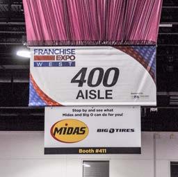 ON-SITE MARKETING AISLE SIGN SPONSORSHIPS Your logo, message, and booth number on a 6 x 3 sign