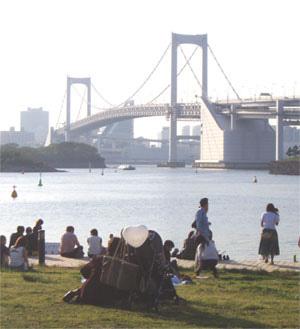Odaiba Seaside park A Tokyo Bay Area: 50.7ha (Land 7.2ha Sea 43.
