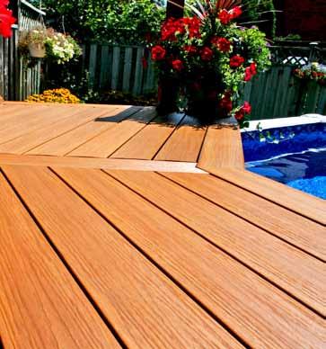 Why eon Decking & Railing? Beautiful To enhance the beauty of your outdoor space, Eon Ultra decking and railing is available in three rich wood tones and deep wood grain embossing.