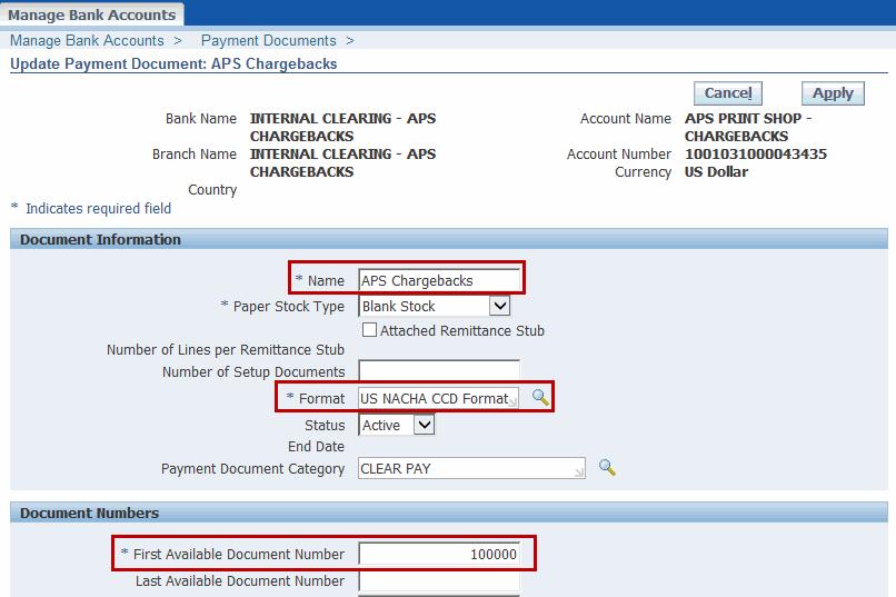 Configurations Needed to Implement Solution Internal Bank and Account (N) Payables