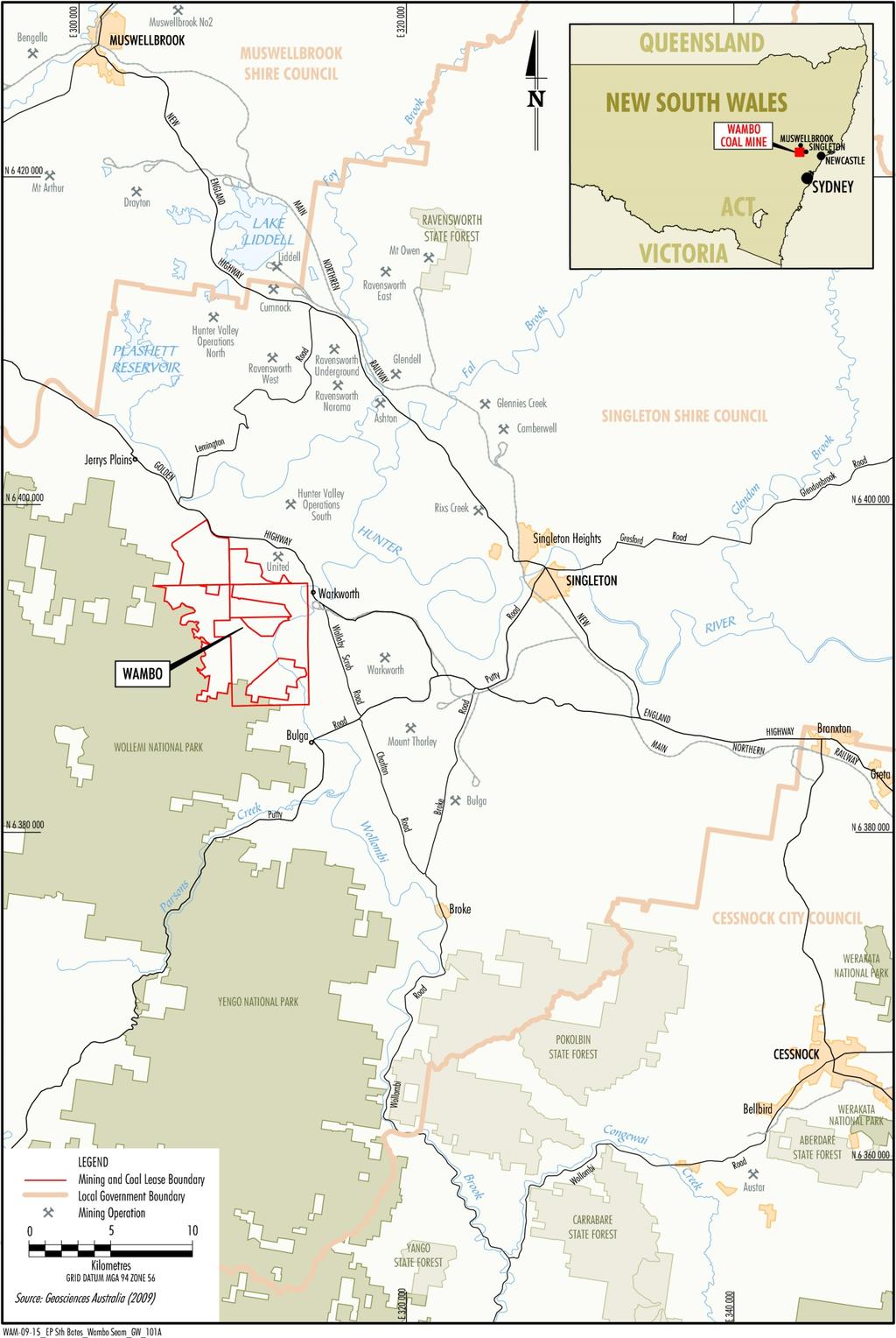 Figure 1: Wambo Coal Regional Location Blast Management