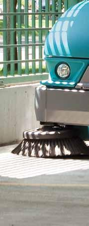 Side Brush (sweeping brush) Bristle tufts on a side brush are flared outward to provide reach into corners and around edges, pulling debris in front of the sweeper for pick-up by