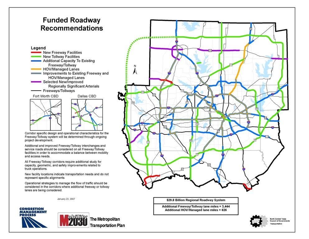 TxDOT and NTTA based on subsequent planning and engineering studies, and were estimated in year 2006 dollars.