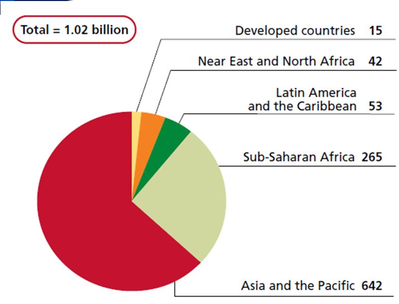 Trends in World Hunger: Unsustainable Development Source: The State of Food Insecurity in the World, FAO (2009).