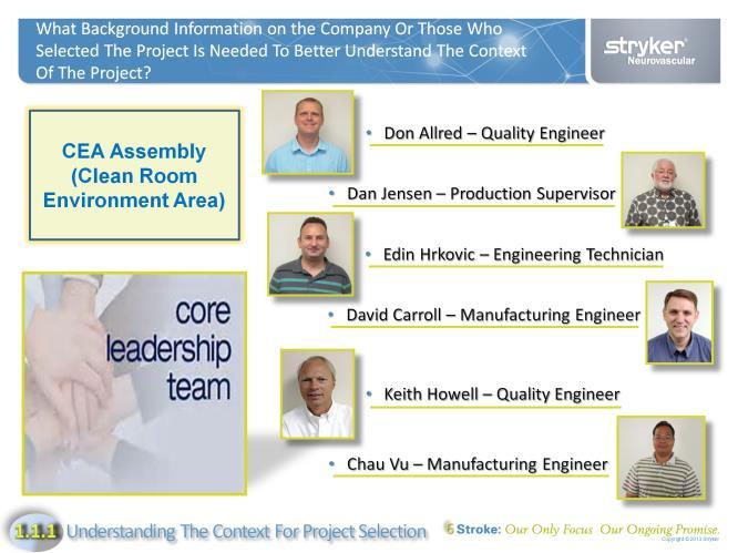 We are the Assembly Area Core Team for Guidewire Manufacturing.