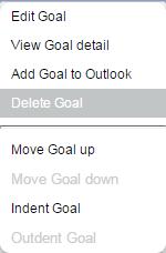 Editing a goal 1. Click on the Edit link beside the goal you want to edit; the Edit goal dialog will open. 2. Make desired adjustments and then click on the Save Changes button.