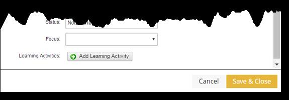 5. Select the Add Learning Activity link; the Add Learning Activity dialog box will appear.